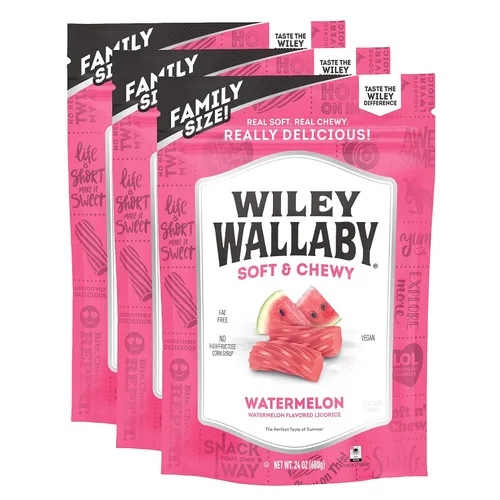 Vista 10 de Wiley Wallaby Fresa, sandía, manzana, variedad de regaliz, 10 onzas