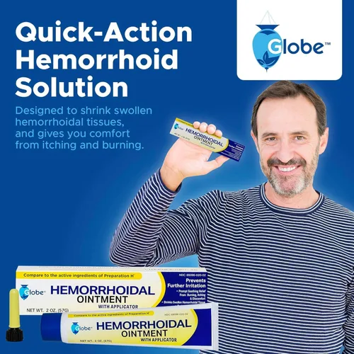 Vista 6 de Ungüento para aliviar el dolor hemorroidal, 2 onzas (1.98 oz) por tubo, tratamiento de hemorroides para picazón de acción rápida, hinchazón y alivio