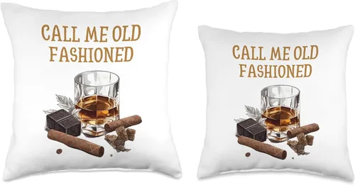Vista 3 de Whiskey Tees & Old Fashioned Whiskey Apparel Call Me Old Fashioned Lovers - Almohada divertida de whisky, 16 x 16 pulgadas, multicolor