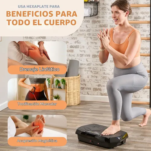 Vista 2 de Lifepro HexaPlate - Máquina de ejercicio con placa de vibración con puntos de acupuntura magnéticos y 9 ajustes preestablecidos, máquina