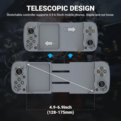 Vista 4 de arVin Mando móvil para juegos para iPhone iOS Android PC, Joystick inalámbrico para iPhone 14131211, iPad, MacBook, Samsung Galaxy S22S21S20, TCL
