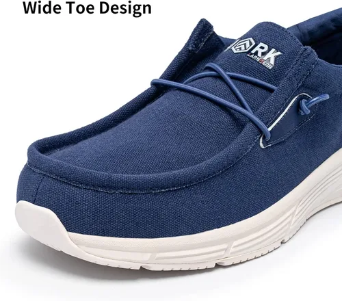 Vista 2 de LARNMERN Mocasines de trabajo antideslizantes para hombre, soporte de arco para fascitis plantar, zapatos trabajo, ligeros, para servicio