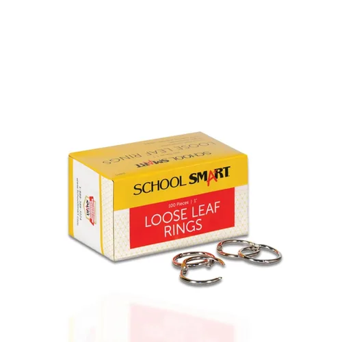 Vista 7 de School Smart Anillo para hojas/carpetas chapado en níquel, 1 pulgada de diámetro (paquete de 100)