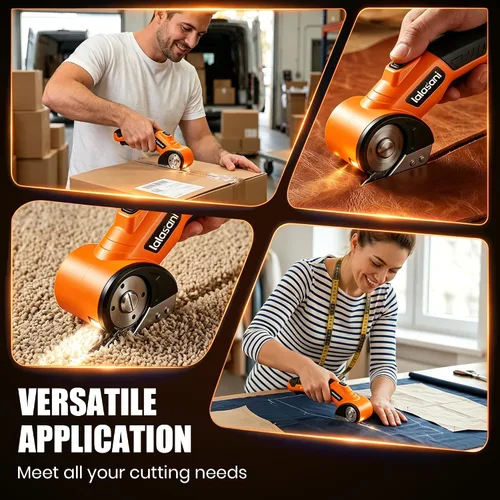 Vista 5 de Cordless Electric Scissors for Cardboard, Automatic Box Cutter (Orange, 1.0)