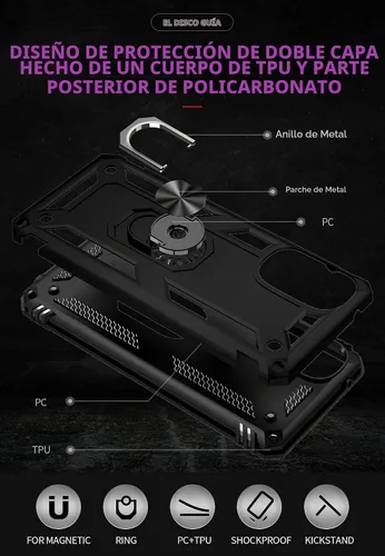 Vista 5 de Funda para Motorola G 5G 2022 con [2 unidades] Protector de pantalla de vidrio, para Moto G 2022, funda resistente a prueba de golpes