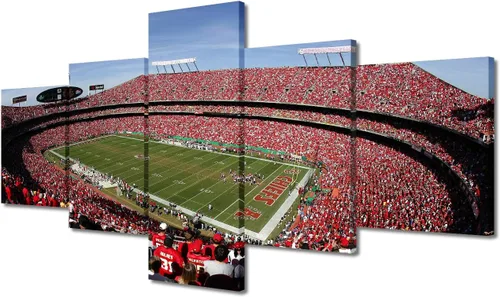 Vista 11 de Arte de pared en lienzo de estadio Allegiant, arte de pared para sala de estar, equipo de fútbol americano, pintura moderna de Nevada Las Vegas