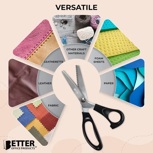 Vista 5 de Better Office Products Tijeras profesionales para pintar, tijeras de tela de acero inoxidable de 9 pulgadas, tijeras de costura, tijeras de corte