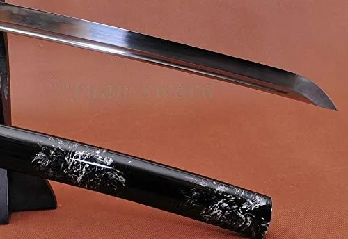 Vista 4 de Katana de acero de alto carbono hecho a mano de 41 pulgadas de samurai japonés listo para la batalla