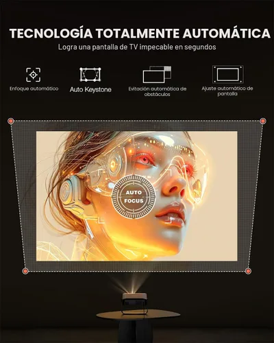 Vista 2 de [Soporte ajustable de 360° y 2000 ANSI] VOPLLS Proyector 4K actualizado con WiFi y Bluetooth, Keystone de enfoque automático y portátil de 1080P