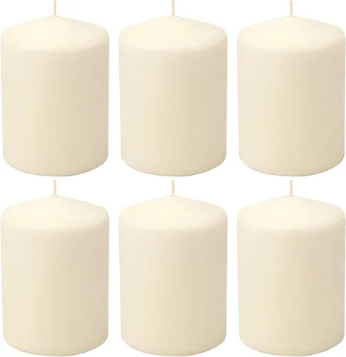 Vista 16 de Stonebriar Paquete de 3 Velas Pilares Altas de 3 x 3 Pulgadas de Cera de Marfil Sin Perfume con 18 Horas de Combustión