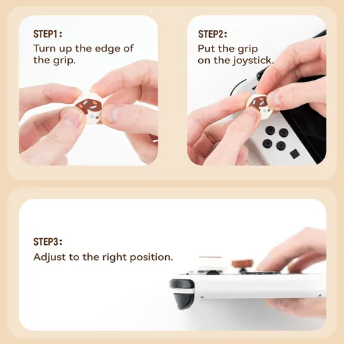 Vista 5 de GeekShare 4PCS Cute Joycon Thumb Grip Caps,Kawaii Dessert Shape Thumbstick Caps,Soft Silicone Joystick Cover Compatible with Nintendo SwitchOLED