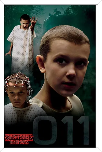 Vista 13 de Trends International Netflix Stranger Things - Póster de pared de Eleven, 14.725 x 22.375 pulgadas, versión enmarcada de madera de granero