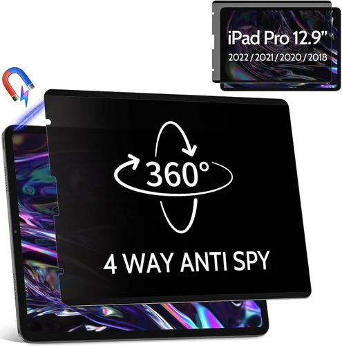 Vista 24 de Protector de pantalla de privacidad compatible con iPad de 10.2 pulgadas (9ª/8ª/7ª generación, 2021/2020/2019), filtro espía de luz azul