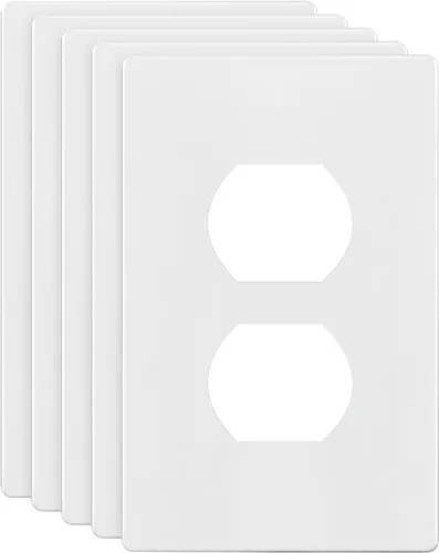 Vista 82 de ENERLITES Placa de pared dúplex para tomacorriente para receptáculos, cubierta de toma de corriente eléctrica jumbo, acabado brillante, de gran Negro