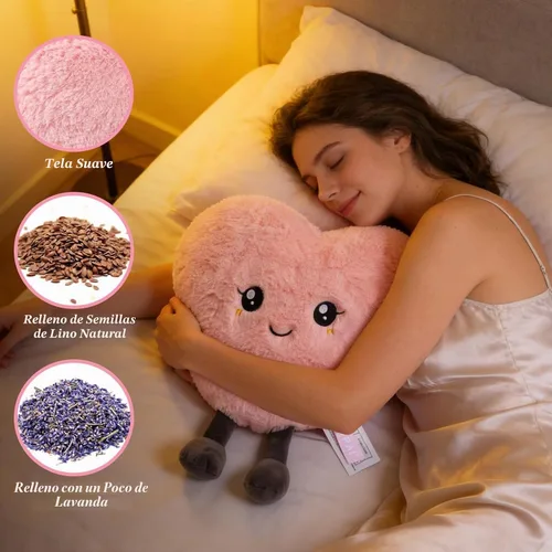Vista 5 de Almohada de corazón rosa de 11.8 pulgadas, almohada de amor, bonita felpa, almohadas de corazón para vivir, animales de peluche aptos
