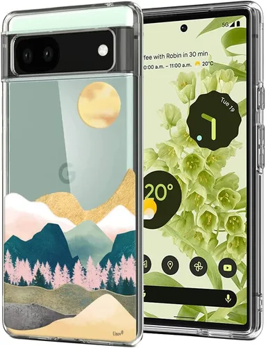 Vista 14 de Unov Funda para Pixel 6a, transparente con diseño, ajuste delgado, buen agarre, funda de teléfono en relieve, cubierta protectora a prueba de Flor