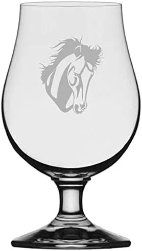 Vista 62 de Abaco Barb Body Horse - Vaso de cerveza Iona grabado (13.25 onzas)