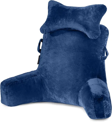 Vista 9 de SLIGUY Almohada de lectura, almohada de descanso para cama con rollo de cuello desmontable y brazo de apoyo superior para sentarse en la cama, sofá