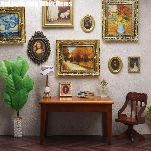 Vista 6 de Odoria Arte de pared de casa de muñecas en miniatura: cuadro enmarcado a
