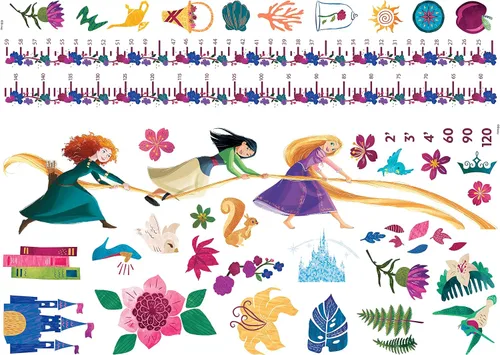 Vista 2 de Calcomanías de pared RoomMates Disney Princess Growth Chart Peel & Stick, RMK5169GC