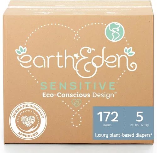 Vista 9 de Earth & Eden Sensitive Pañales ecológicos e hipoalergénicos Talla 1 176 unidades Respetuoso con el medio ambiente, hipoalergénico, sin
