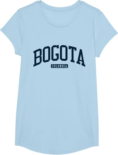 Vista 16 de Bogotá Colombia College University Style Camiseta azul marino, Blanco