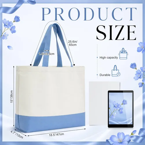 Vista 3 de Silkfly Paquete de 20 bolsas de lona grandes de 18.5 x 15 pulgadas, bolsas de lona reutilizables para sublimación a granel, bolsas de algodón