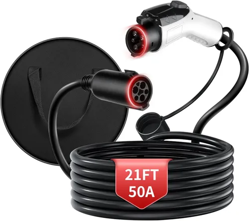 Vista 12 de Cable de extensión J1772 EV de 50 A, 25 pies, cable de extensión de cargador EV de nivel 2, cable de extensión de 240 V EV para carga rápida