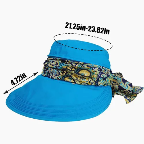 Vista 2 de KXF Sombreros de sol para mujer, protección solar, ala ancha, plegable, para verano, con parte superior desmontable