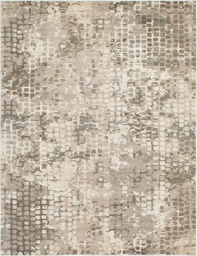 Vista 17 de Tapete Unique Loom colección Jardin para múltiples áreas, abstracta, vibrante, Polipropileno, Gris/Marrón