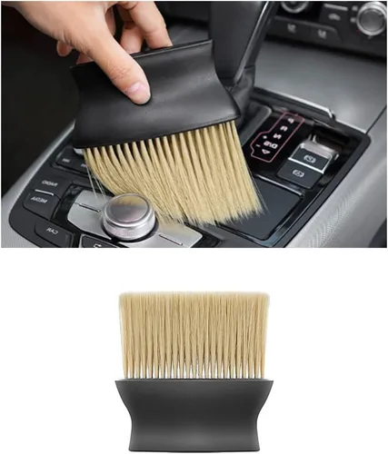 Vista 10 de Ziciner 2 cepillos de doble cabezal para limpieza de coche, cepillos suaves para detalles de plumero interior de automóvil, pantalla universal