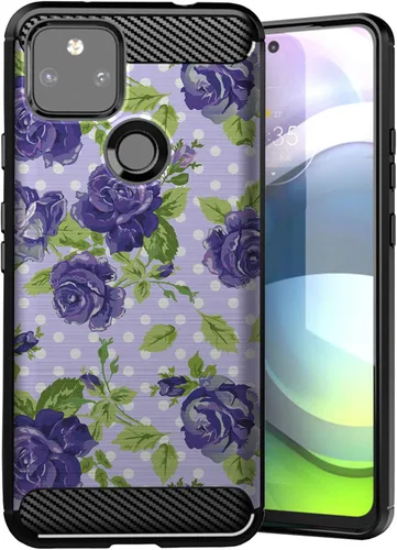 Vista 9 de CasesOnDeck - Funda compatible con Google Pixel 5A (2021) / Pixel 5A 5G] cubierta de parachoques de TPU suave con textura de fibra de carbono