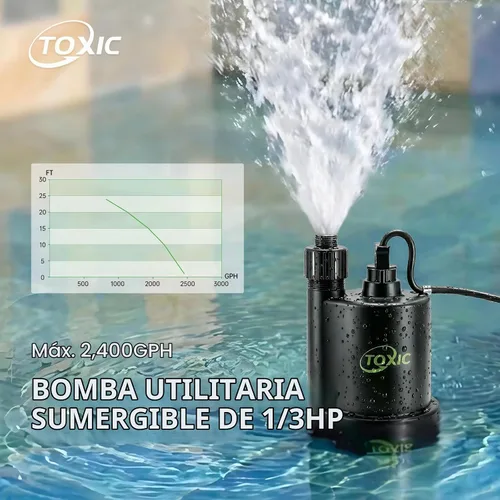 Vista 7 de Bomba de transferencia de agua 1/10HP 330GPH Bomba de utilidad autocebante (bomba sumergible de 1/3 HP)