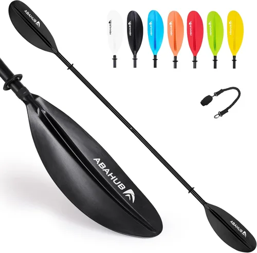 Vista 10 de Abahub Remo de kayak de 90.5 pulgadas para canotaje, canoa con correa de remo gratis, eje de aleación de aluminio, cuchillas de plástico Estampado