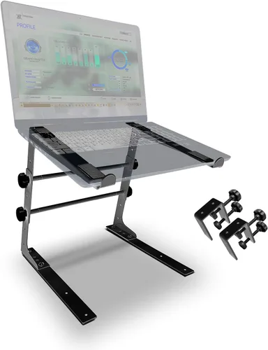 Vista 10 de AXA AXCESSABLES Soporte para portátil DJ con bolsa de viaje Soporte portátil plegable de aluminio para portátiles de hasta 15 pulgadas y 20 libras