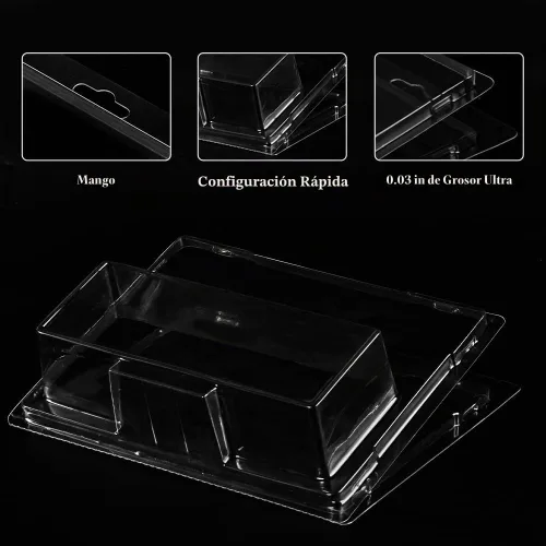 Vista 6 de Paquete de 5 fundas protectoras para transporte de equipos Hot Wheels, PET Recinto de clamshell de fácil montaje, impermeable, pantalla clara