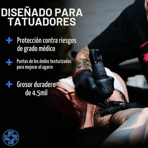 Vista 2 de Saniderm - Guantes de tatuaje de nitrilo XS - 4.5 mil caja de 100