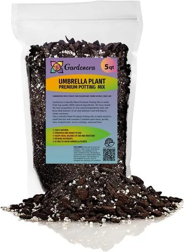 Vista 5 de Gardenera Umbrella Plant Potting Mix - Mezcla prémium para follaje vibrante y fuerte desarrollo de raíces, 1 cuarto de galón