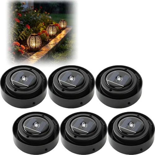 Vista 11 de Solar Light Replacement Components, 3.2" Waterproof Solar Panel Top with Warm White Led, Universal Inserts for Outdoor Lanterns for Updating and