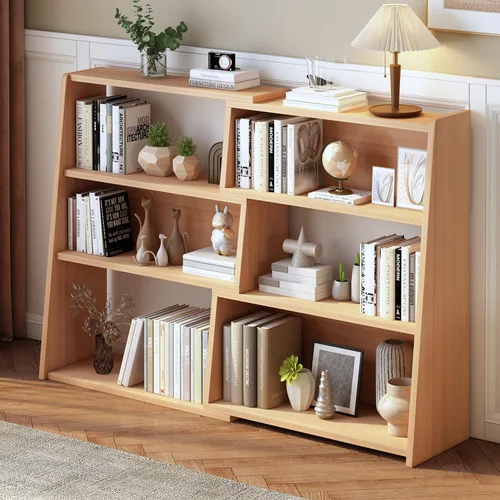 Vista 8 de IOTXY Estantería de madera extensible – Estantería con 3 niveles en escalera, baja y corta, para espacios pequeños o esquinas, negra, L Negro