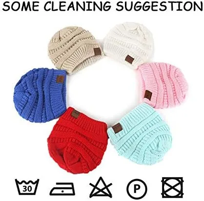 Vista 8 de Gorros de punto cálidos de invierno para niños y niñas, gorros suaves para bebés y niñas