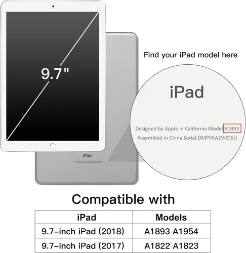 Vista 2 de JETech - Funda para iPad de 9.7 pulgadas (6ª/5ª generación, 2018/2017), funda delgada transparente de TPU suave y a prueba de golpes (transparente)