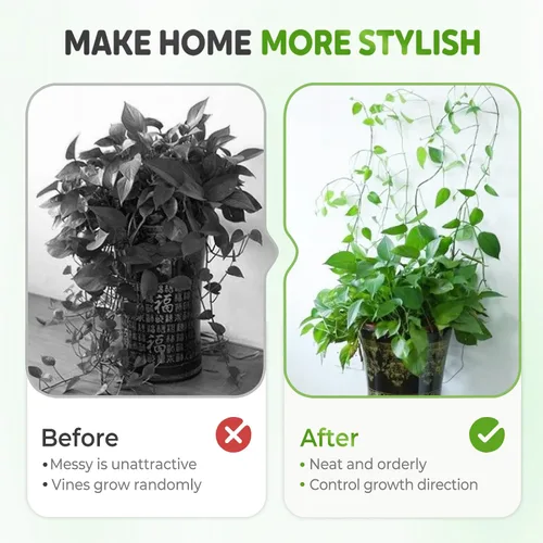 Vista 7 de HISKI Clips de pared para escalada de plantas, fijador de plantas verdes con gancho autoadhesivo, clips de pared para plantas trepadoras, clips