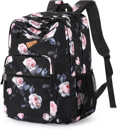 Vista 22 de ZORFIN - Mochila de 26 litros para la escuela, universidad y viajes, impermeable, con 8 compartimentos, Verde militar, Moderno