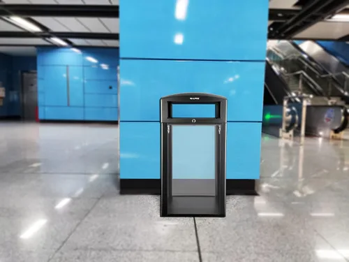 Vista 9 de Alpine Industries Bote de basura para exteriores de 40 galones con paneles transparentes, cubos de basura resistentes con contenedor extraíble