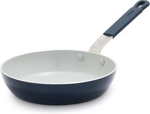 Vista 14 de GreenPan x Bobby Flay - Sartén antiadherente de 8", cerámica de diamante libre de PFAS, apta para inducción, mango de silicona que permanece frío