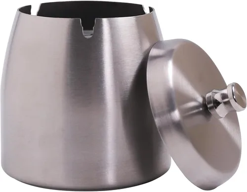 Vista 20 de Cenicero pequeño para exteriores con tapa para cigarrillos, cenicero de acero inoxidable sin humo, ceniceros a prueba de olores y viento para patio