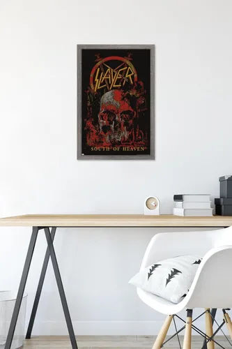 Vista 6 de Trends International Slayer - Póster de pared del sur del cielo, 22.4 pulgadas de largo x 14.7 pulgadas, versión enmarcada en madera de granero