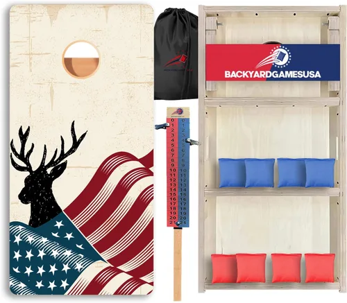 Vista 16 de CornholeGamesUSA Pro - Juego de tablas de Cornhole Fabricado en Estados Unidos Abedul báltico 3/4 Sin rebote Patas triples gruesas Dos