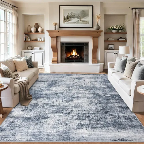 Vista 28 de Area Rugs - Alfombra para sala de estar, 4 x 6, lavable, moderna, abstracta, suave, neutra, antideslizante, grande para interiores, resistente a